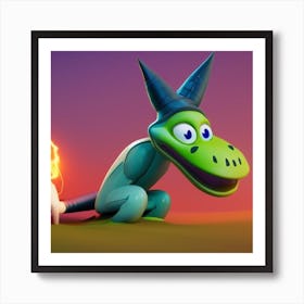 Dragon With Lightning Art Print