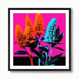 Andy Warhol Style Pop Art Flowers Celosia 3 Square Art Print