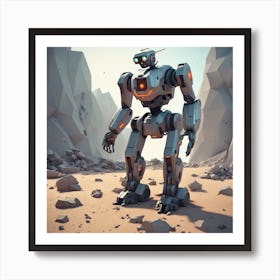 Robot In The Desert 6 Art Print