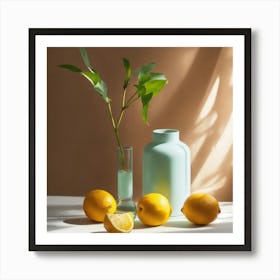 Lemons And Vase Art Print