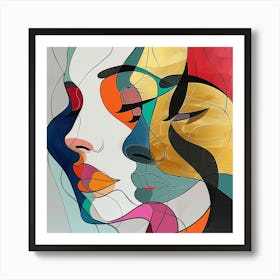 Abstract Painting - two colourful face, abstract art, abstract painting  city wall art, colorful wall art, home decor, minimal art, modern wall art, wall art, wall decoration, wall print colourful wall art, decor wall art, digital art, digital art download, interior wall art, downloadable art, eclectic wall, fantasy wall art, home decoration, home decor wall, printable art, printable wall art, wall art prints, artistic expression, contemporary, modern art print, Art Print
