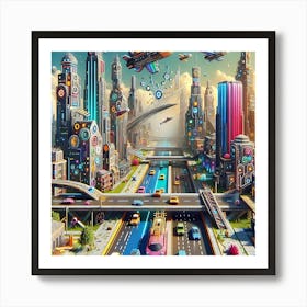 Futuristic City 1 Art Print