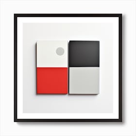 Red & Black Squares Art Print