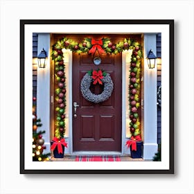 Christmas Door Decorations 12 Art Print