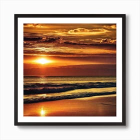 Sunset On The Beach 391 Art Print