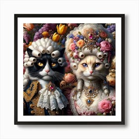 Victorian Cats 2 Art Print