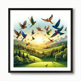 Birds In The Sky Art Print