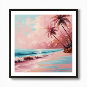 A Serene Tropical Beach Art Print