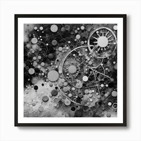 Black and White Abstract Painting Art Print