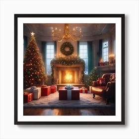 Christmas In The Living Room 23 Art Print