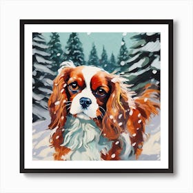 Christmas Spaniel Art Print