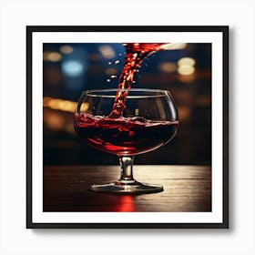 Pouring Red Wine Into A Glass Art Print