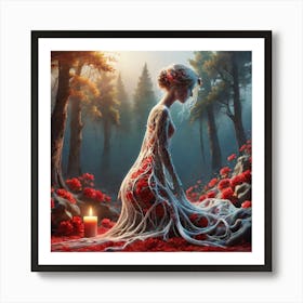 Girl In The Forest 1 Art Print