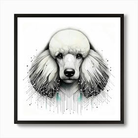 Poodle Head - Abstract Line Art Illustration 216 Art Print