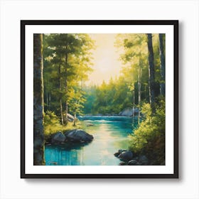 River In The Woods Art Print