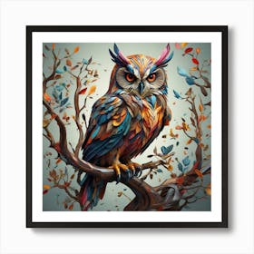 Colorful Owl Art Print