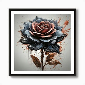 Black Rose Tattoo Art Print