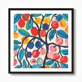 Summer Cherries Painting Matisse Style 14 Art Print