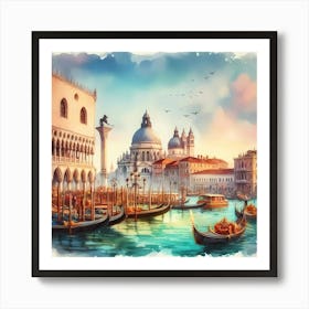 Watercolor Of Venice 7 Art Print