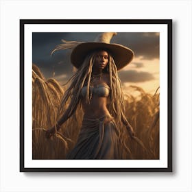 Witch In A Wheat Field Art Print