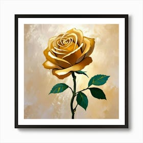 Golden Rose Art Print