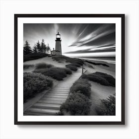 Lighthouse At Dusk 8 Art Print