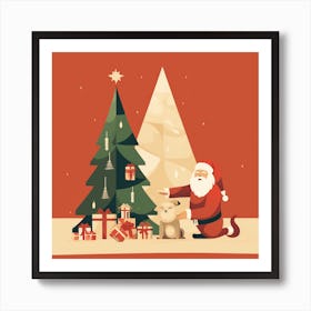 Santa Christmas Art Print