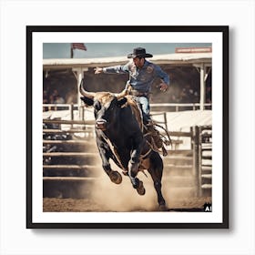 Bucking Bull Art Print