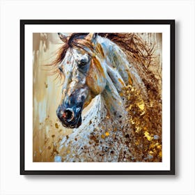 Oil Paint Brush Strokes Sparkles Glitter An (1) Art Print