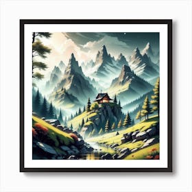 Landscape Painting 140 Art Print