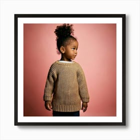 Firefly African American, Toddler Girl, Sleek Ponytail, Gold Pin, Baby Hair, Curls, Side Hair, High (9) Art Print