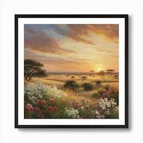 Sunset In The Savannah Art Print