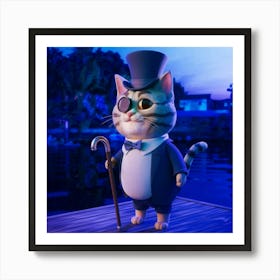 A 3d Render Of A Cat Wearing A Top Hat A Nsh4lolytrwduhr4edwc6g S8lssjejth6ugumvqfqr5a Art Print