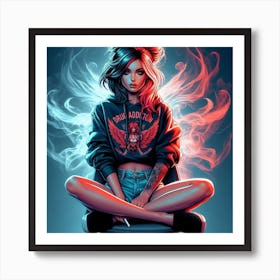 Girl With Wings Art Print