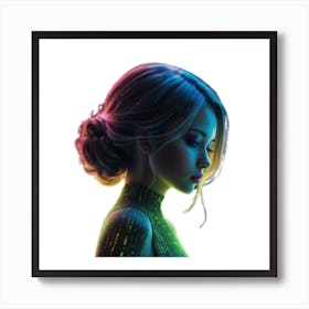 Girl In A Green Dress Art Print