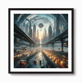 Futuristic City 1 Art Print