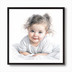 Little Girl In White Shirt Art Print