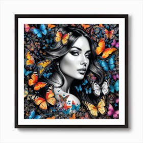 Butterfly Girl 25 Art Print
