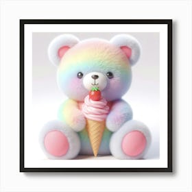 Rainbow Teddy Bear 6 Art Print