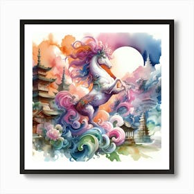 Unicorn In The Sky 5 Art Print