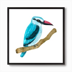 Woodland Kingfisher Art Print
