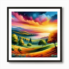 Landscape Painting 3 Art Print