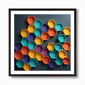 Hexagons Stock Videos & Royalty-Free Footage Art Print