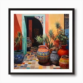 Moroccan Pots and Doorway Art Print