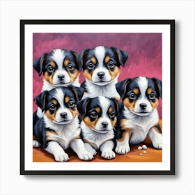 Bernese Mountain Dog Puppies Art Print