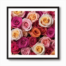 Colorful Roses Background 56 Art Print