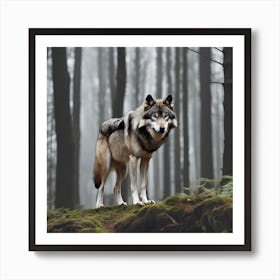 Wolf In The Forest 15 Art Print