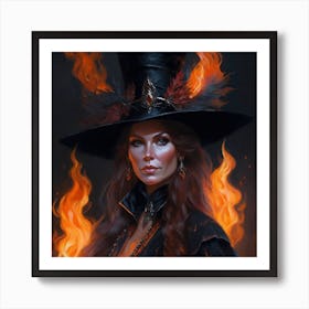 Witch On Fire 2 Art Print