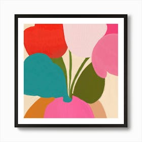 Abstract Flowers in Vase Painting 01 Art Print