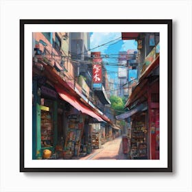 Street In Tokyo Art Print